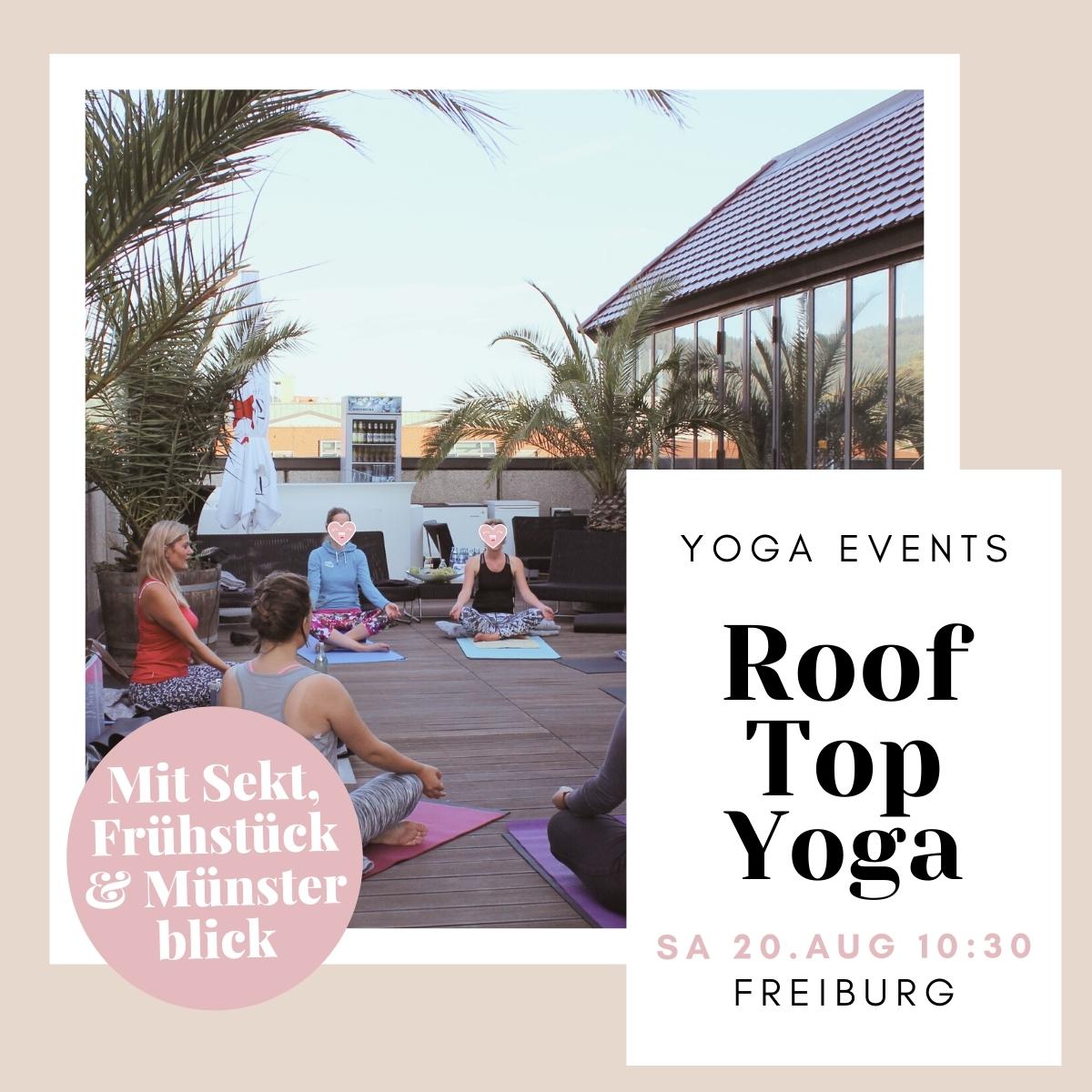 Roof Top Yoga auf der Breuninger Dachterrasse am Münster in Freiburg August 2022